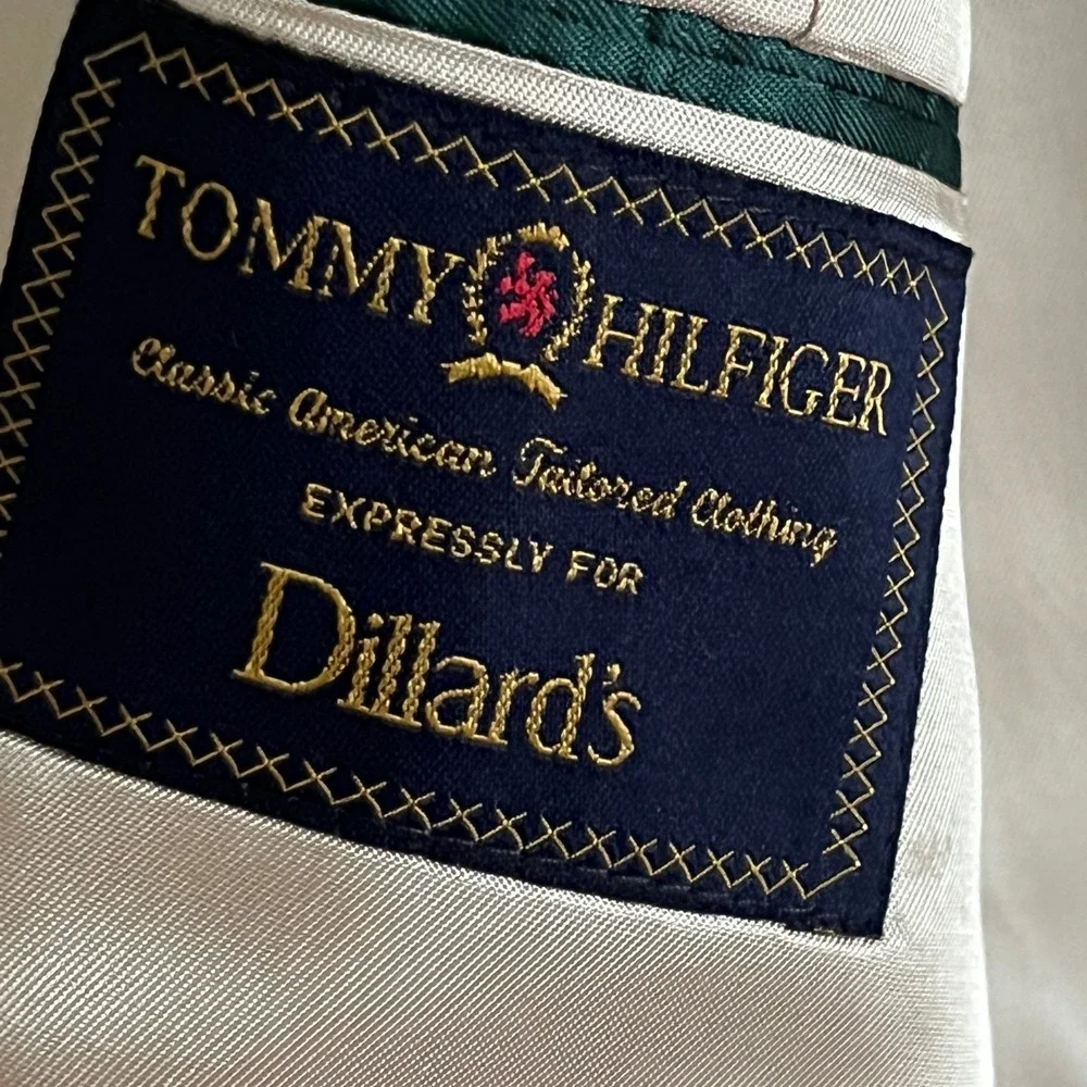 Vtg Tommy Hilfiger Mens Corduroy Blazer Jacket 44-46R Tan Business Office Formal